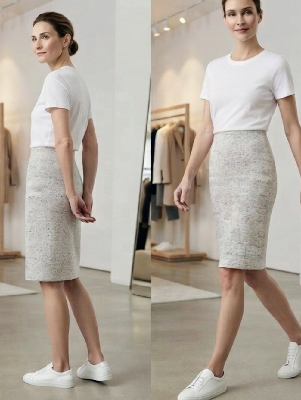 Wilfred Aritzia Space Dye Knit Midi Tube Skirt Italian Fabric Size M